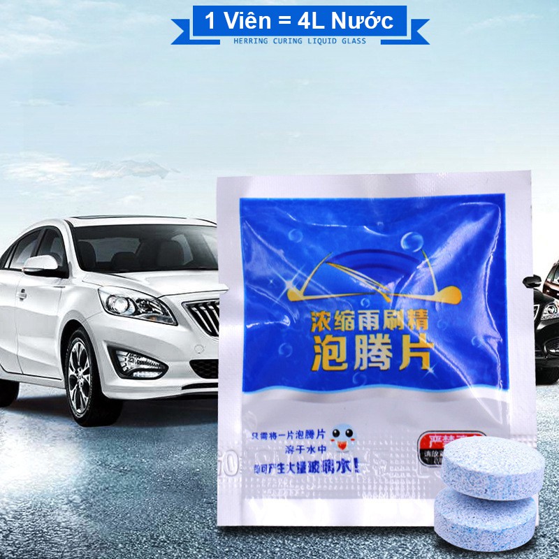 [GÓI 50] Viên Sủi Rửa Kính Xe Ô tô - Viên Pha Nước Rửa Gương Kính, Lau Cửa - Làm Sạch Vết Bẩn Trên Đồ Đạc [MILOZA]