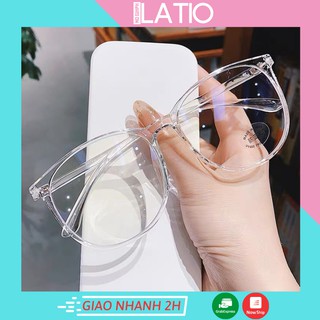 Mắt kính thời trang giá rẻ gọng tròn trong suốt phong cách Retro siêu đẹp LATIO KM1