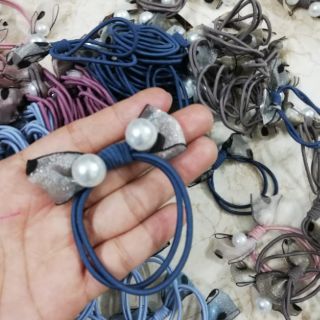 Cột tóc nơ đính hạt cườm  xinh xắn