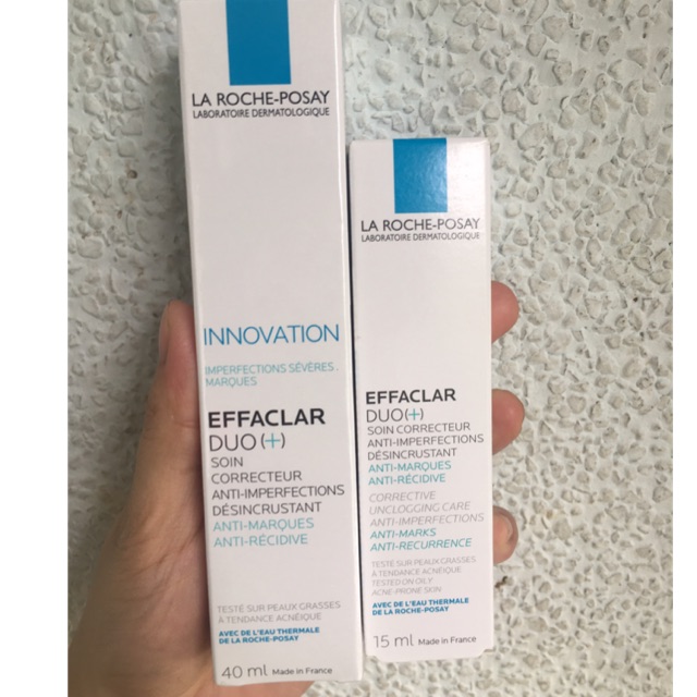 Kem giảm mụn ngừa thâm Laroche Posay Effaclar Duo+ 40ml và Duo+ 15ml  la