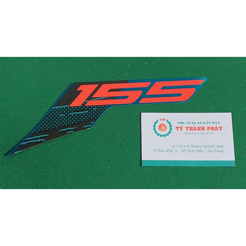 Tem sườn Ex 155 Xanh Da đời 2023 dưới Trái số 155 Đỏ