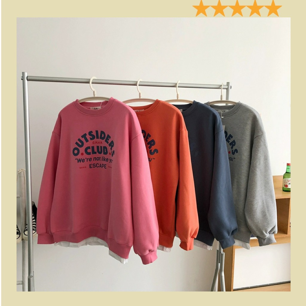 Áo Nỉ Sweater Nữ Vải Nỉ Bông Mịn hàng Quảng Châu