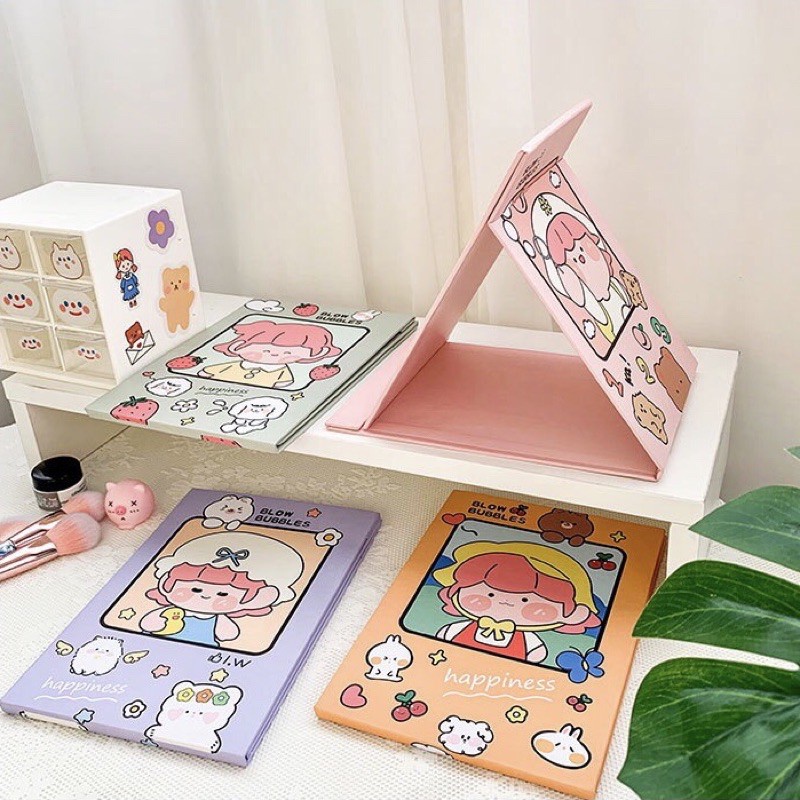 Gương trang điểm gấp giấy cô gái Nhật Bản