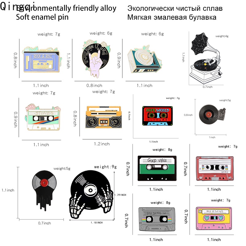 Ghim cài áo MISS ZOE kiểu dáng máy cát sét độc đáo phong cách gothic