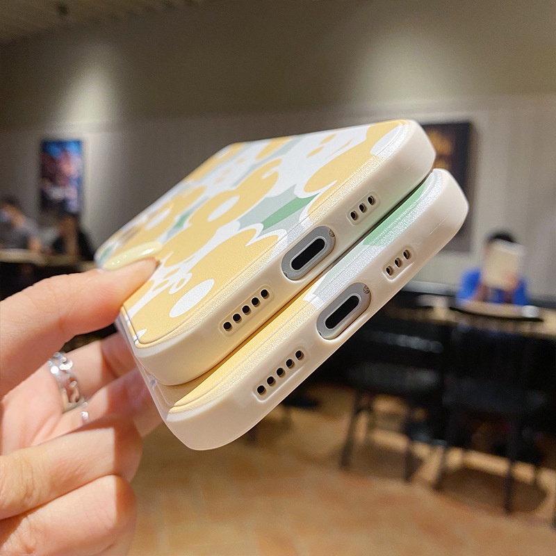 Ốp lưng iphone cạnh vuông Bông hoa vàng dành cho ip 6 đến 14promax - e233