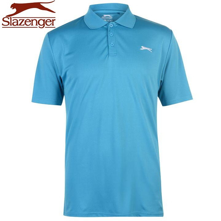 Áo thun nam Slazenger Golf Solid Polo (màu Aqua) - Hàng size UK