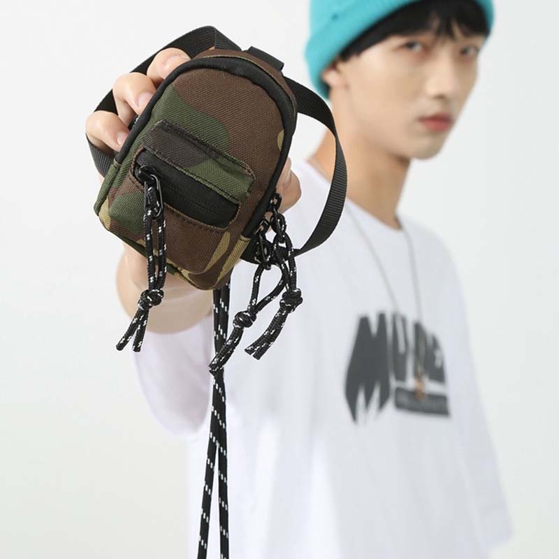 Túi Đeo Chéo Mini Đựng Tiền Xu / Thẻ / Tai Nghe Phong Cách Hip Hop Thời Trang Cho Cặp Đôi