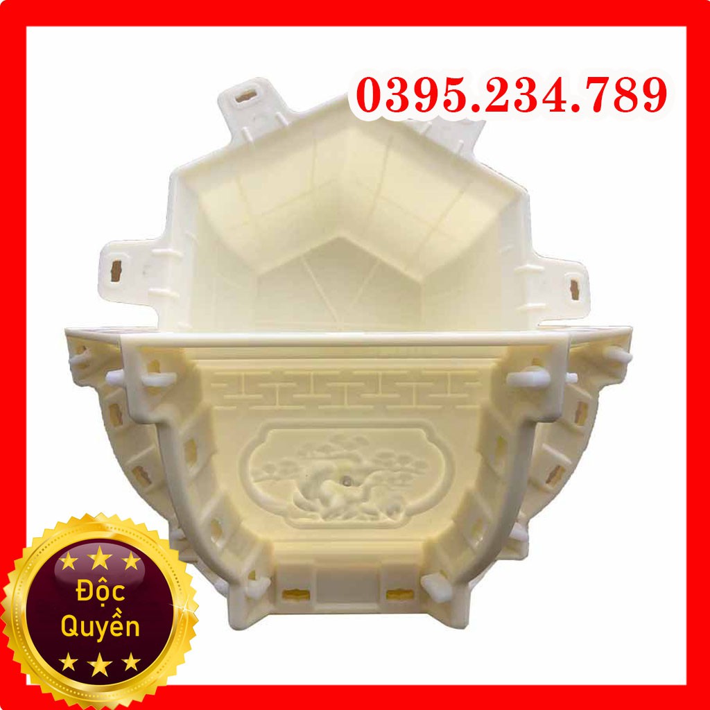 Khuôn Đúc Chậu Cảnh ABS Lục Giác 35 Mẫu Họa Tiết Cây Tùng Kích Thước Phủ Bì 35cm Cao 18cm