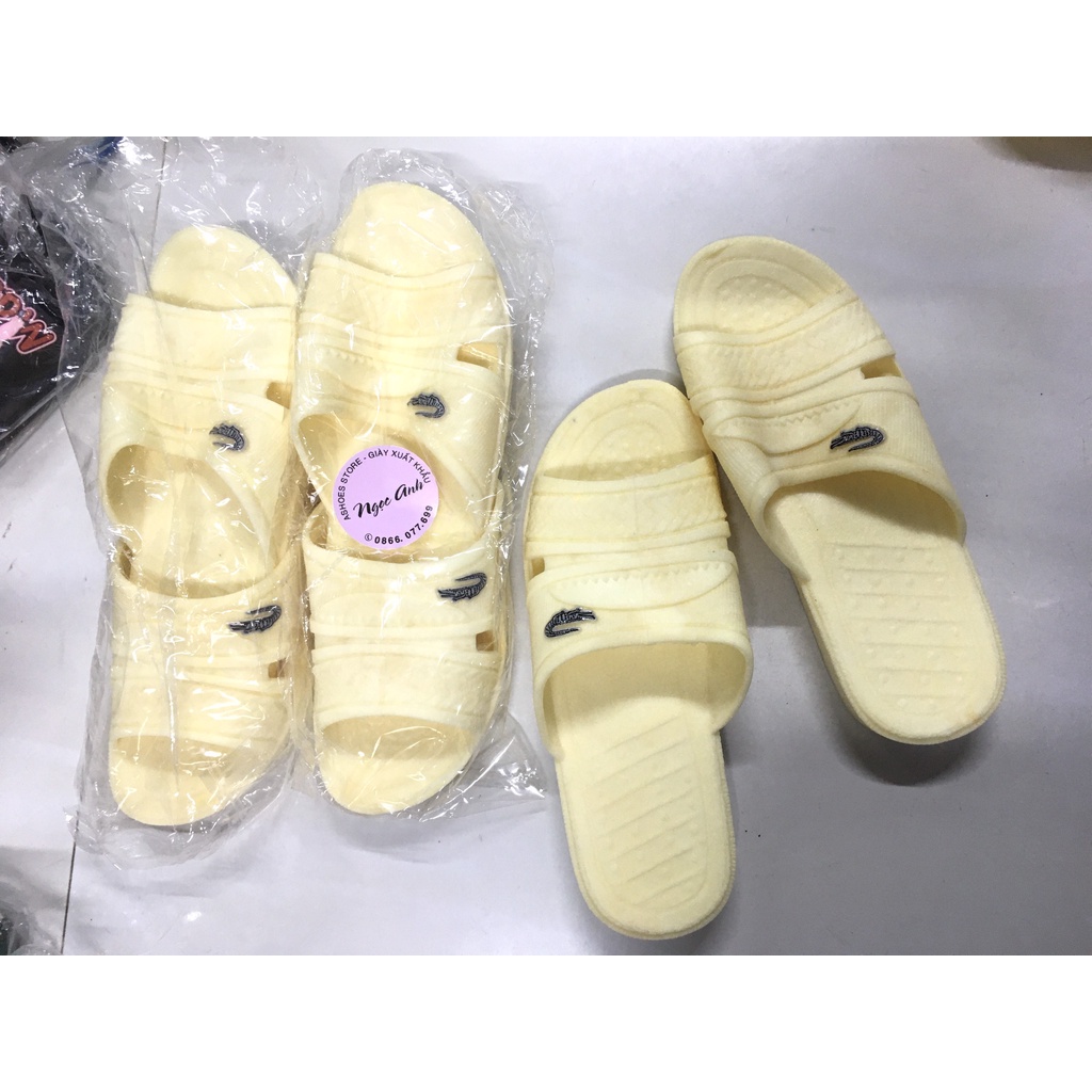 Dép nhựa nam cá sấu màu kem| AShoes VNXK