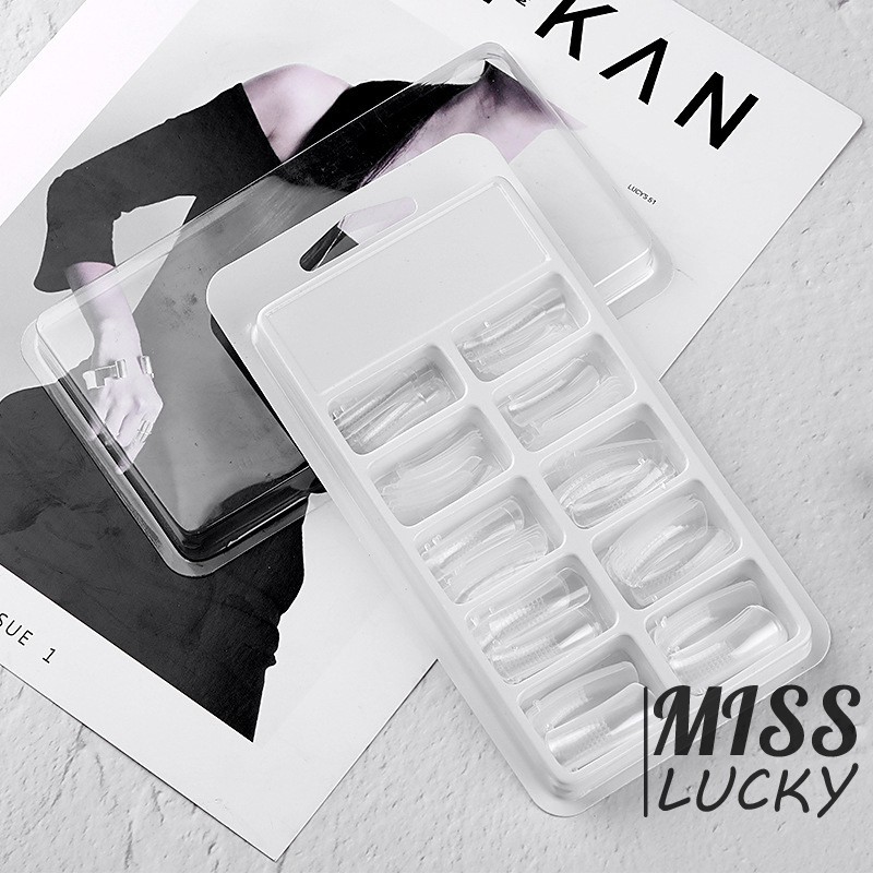 Set 100 khuôn móng tay nhân tạo trong suốt có thể tái sử dụng