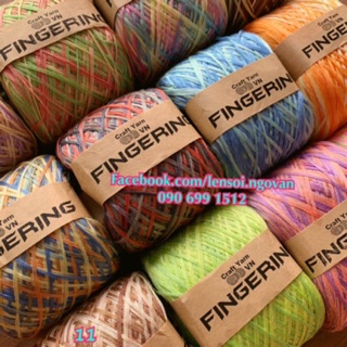 Sợi Cotton FINGERING màu loang (cuộn 100gr)