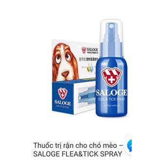 Thuốc Saloge Flea And Tick Spray Trị Ve Rận Cho Chó Mèo (Sử dụng cho cả chó con và chó đang mang thai )