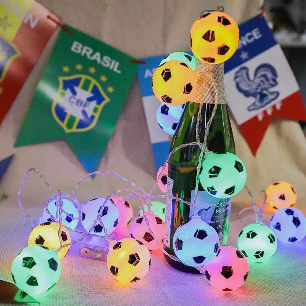 YIYU Dây Đèn LED Chạy Bằng Pin Hình Quả Bóng Đá Trang Trí Giáng Sinh