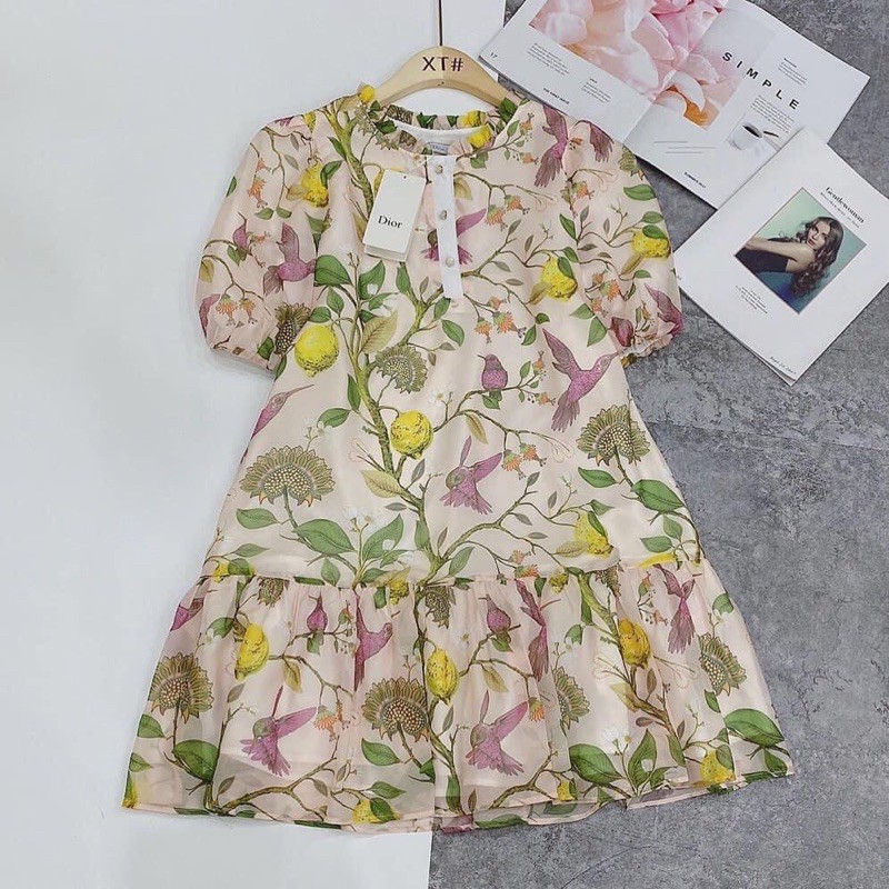 1040k đầm hoa 2 lớp live