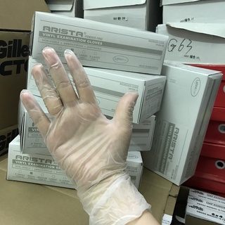 Mua Sỉ 10 HỘP Găng tay  VINYL không bột ARiSTA an toàn tiện dụng. 100 chiếc/ hộp