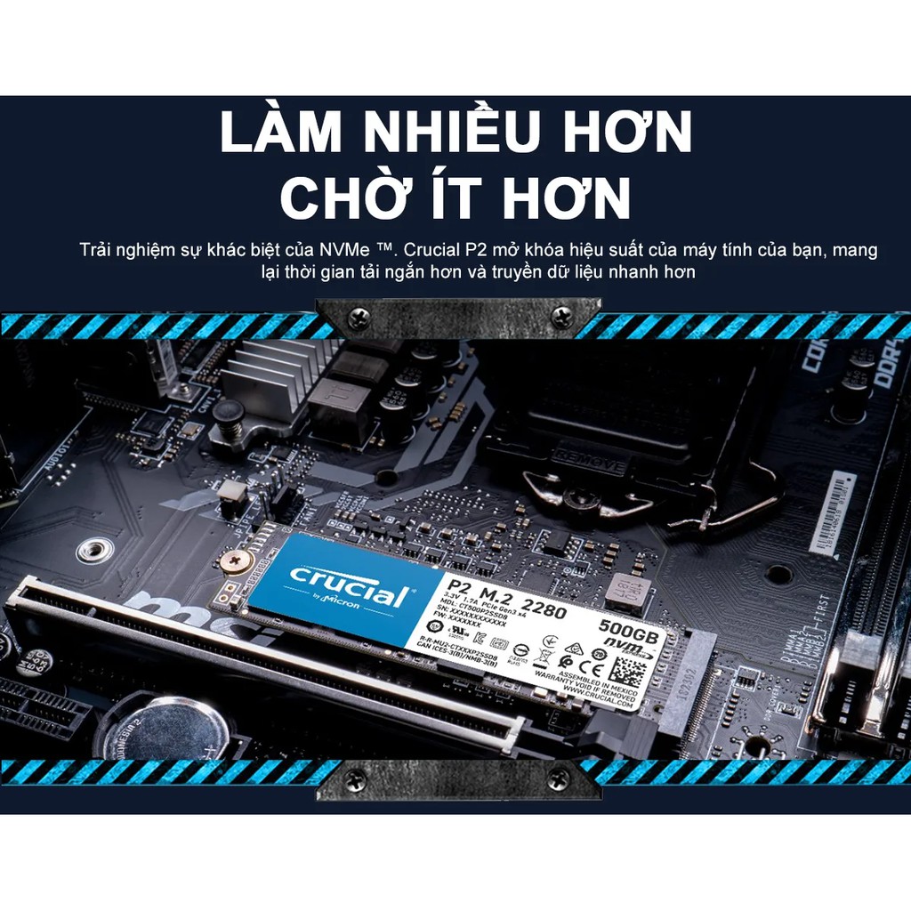 Ổ Cứng Crucial P2 500GB PCIe M.2 2280 SSD - Hàng chính hãng