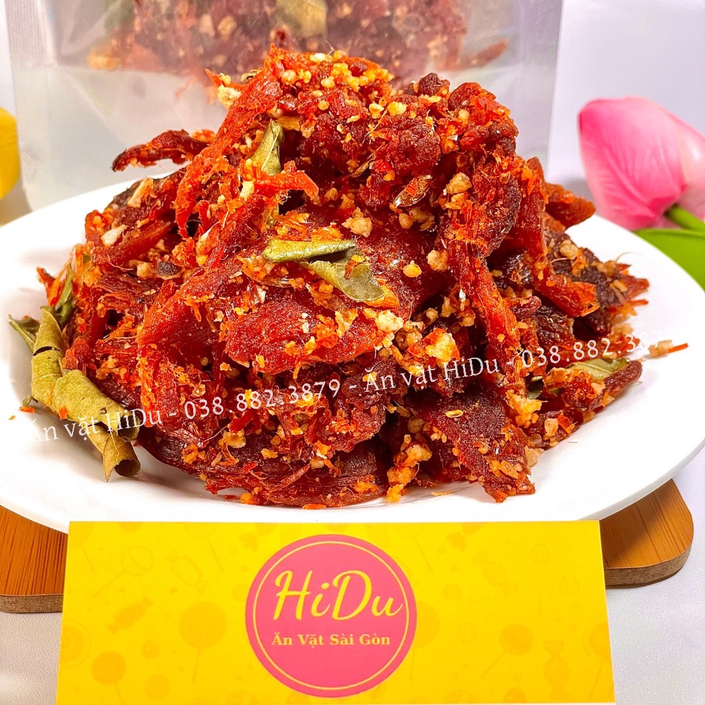 Khô BÒ lá chanh tỏi ớt hồng ngự loại ngon Ăn vặt HiDu giá rẻ siêu ngon | BigBuy360 - bigbuy360.vn