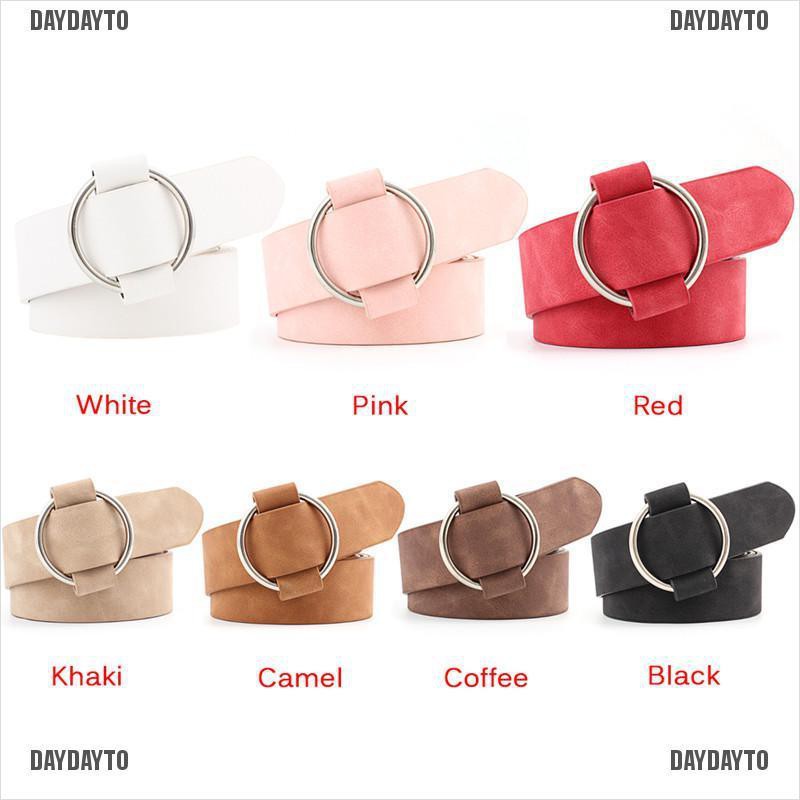 Thắt Lưng Da Khóa Tròn Kim Loại Phong Cách Boho Cổ Điển Cho Nữ