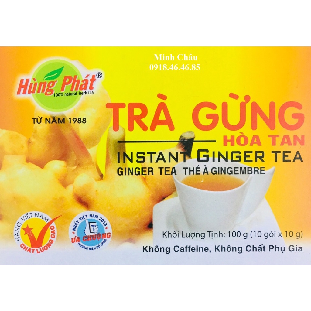 Trà Gừng hòa tan Hùng Phát 10 gói