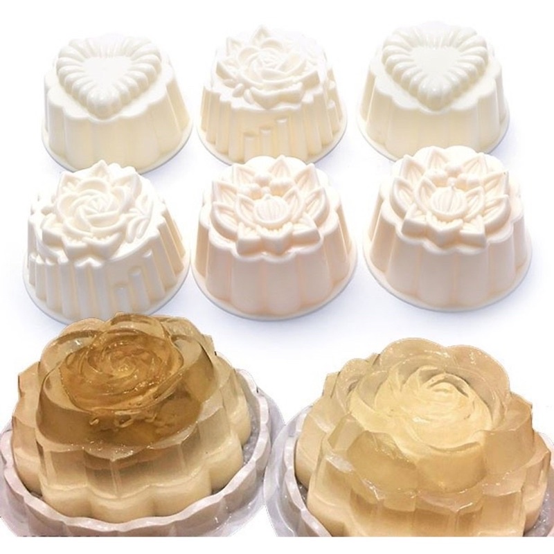 Combo 6 khuôn rau câu, khuôn xôi, khuôn trung thu MINI