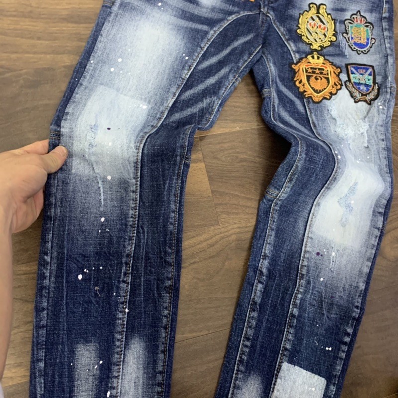 Quần bò dài nam thêu mác logo khoá vàng cực đỉnh | BigBuy360 - bigbuy360.vn