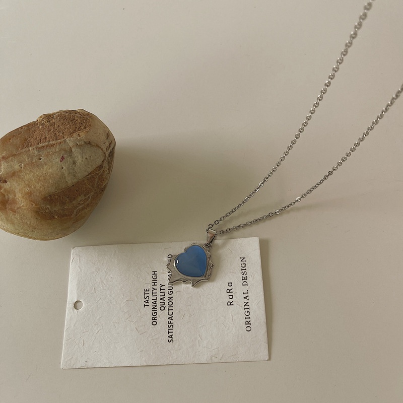 Vòng cổ Mặt Trái Tim Màu Xanh Dương Đơn Giản Thời Trang