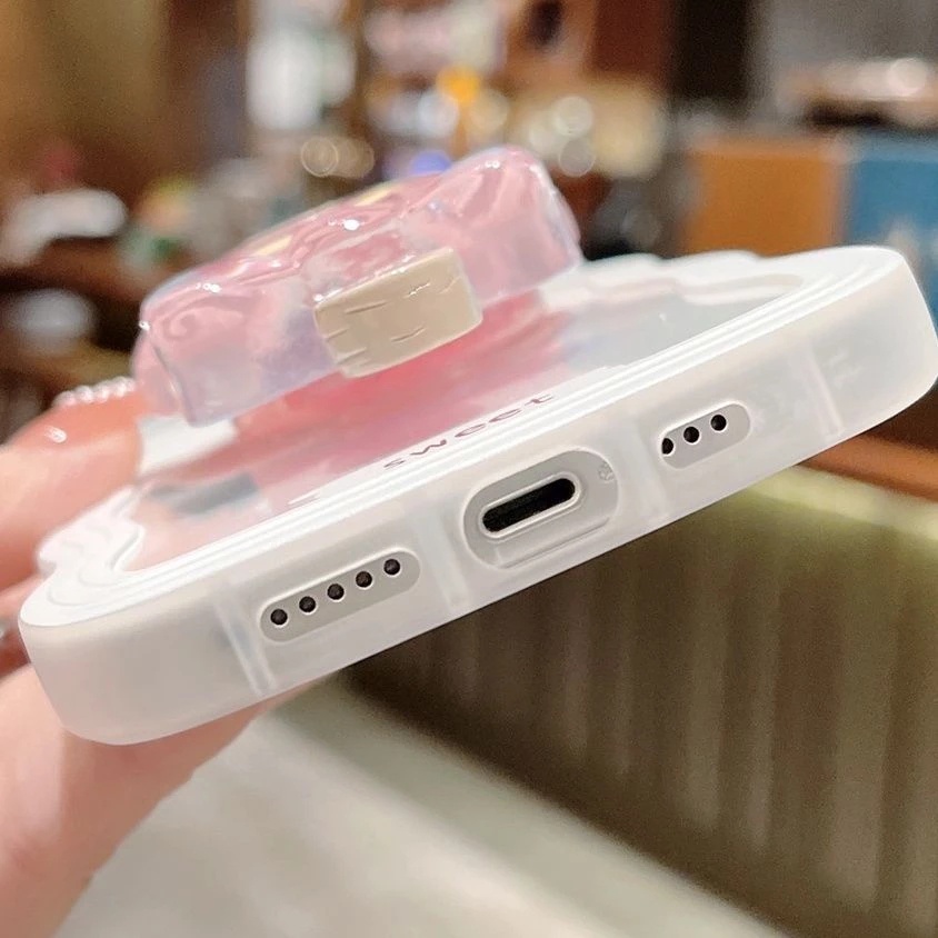 Ốp Điện Thoại TPU Mềm Trong Suốt Có Giá Đỡ Hình Que Kem 3D Dành Cho IPhone 11 12 13 Pro Max