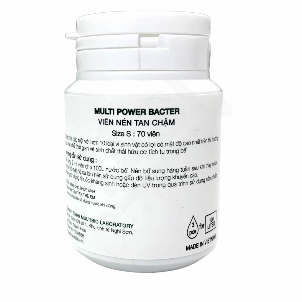Chai Multi Power Bacter - Viên Nén Vi Sinh Phân Huỷ Tan Chậm Cao Cấp Chuyên Dùng Cho Hồ Thuỷ Sinh [MULTI POWER BACTER]
