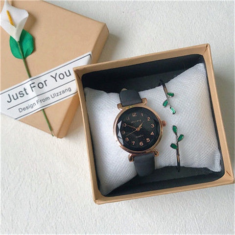 Winner Đồng Hồ Đeo Tay Mặt Nhỏ Đơn Giản Phiên Bản Hàn Quốc Chống Nước Màu Xanh Lá Cây Cá Tính Chất Lượng Cao Cho Nữ