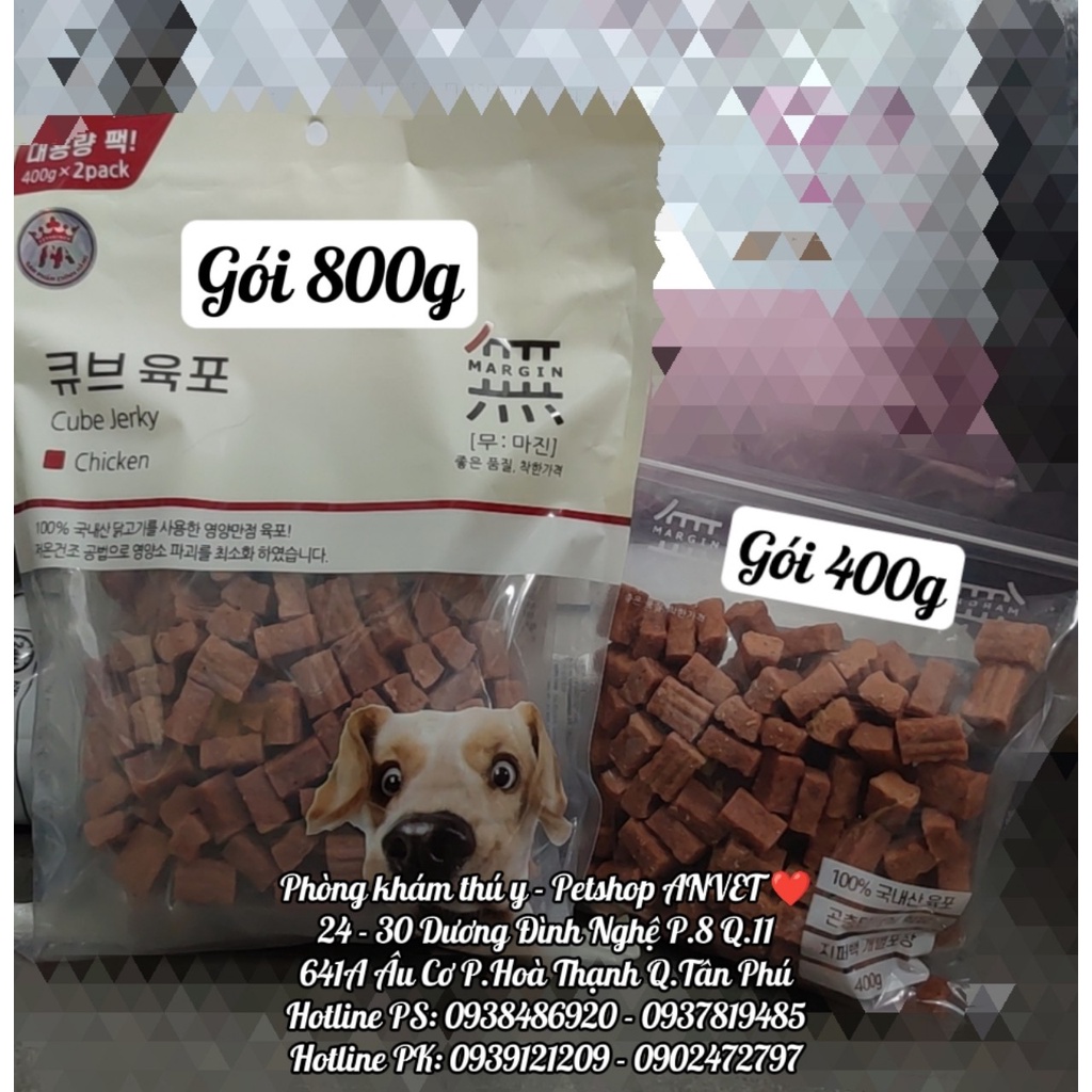 BOWWOW Cube Jerky Chicken_ Snack thưởng thịt gà viên cho chó