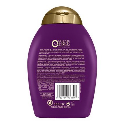 Dầu Gội Kích Thích Mọc Tóc OGX Thick &amp; Full Biotin &amp; Collagen Shampoo 385ml