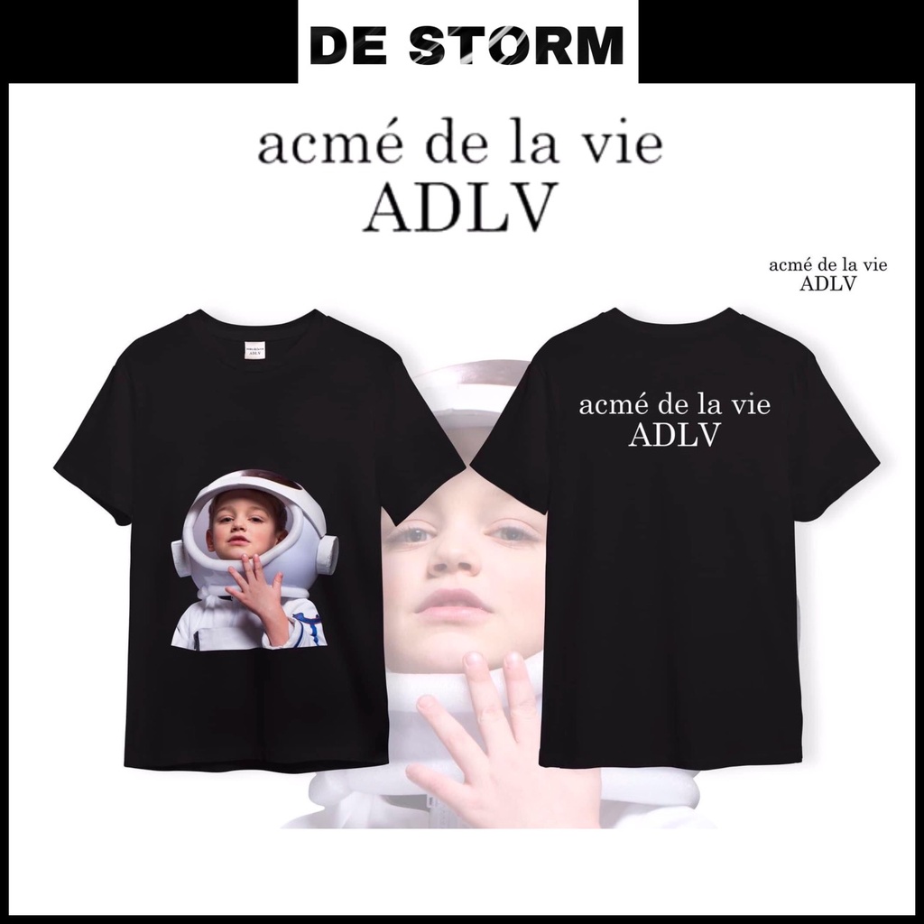 Áo thun unisex ADLV Cậu bé Phi Hành Gia💥 CAO CẤP 💥 Full Tag Túi Zipper Form Chuẩn âu Trắng Đen Be Xanh - DE STORM
