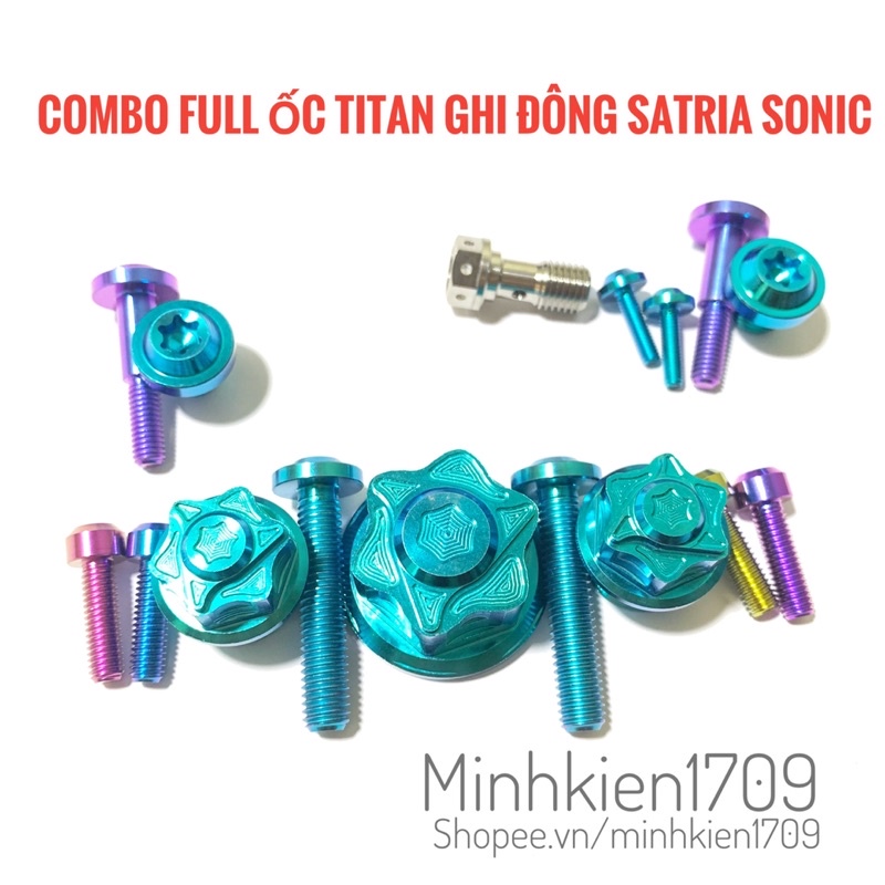 (GR5 XỊN) Combo ốc titan full ghi đông Satria Sonic