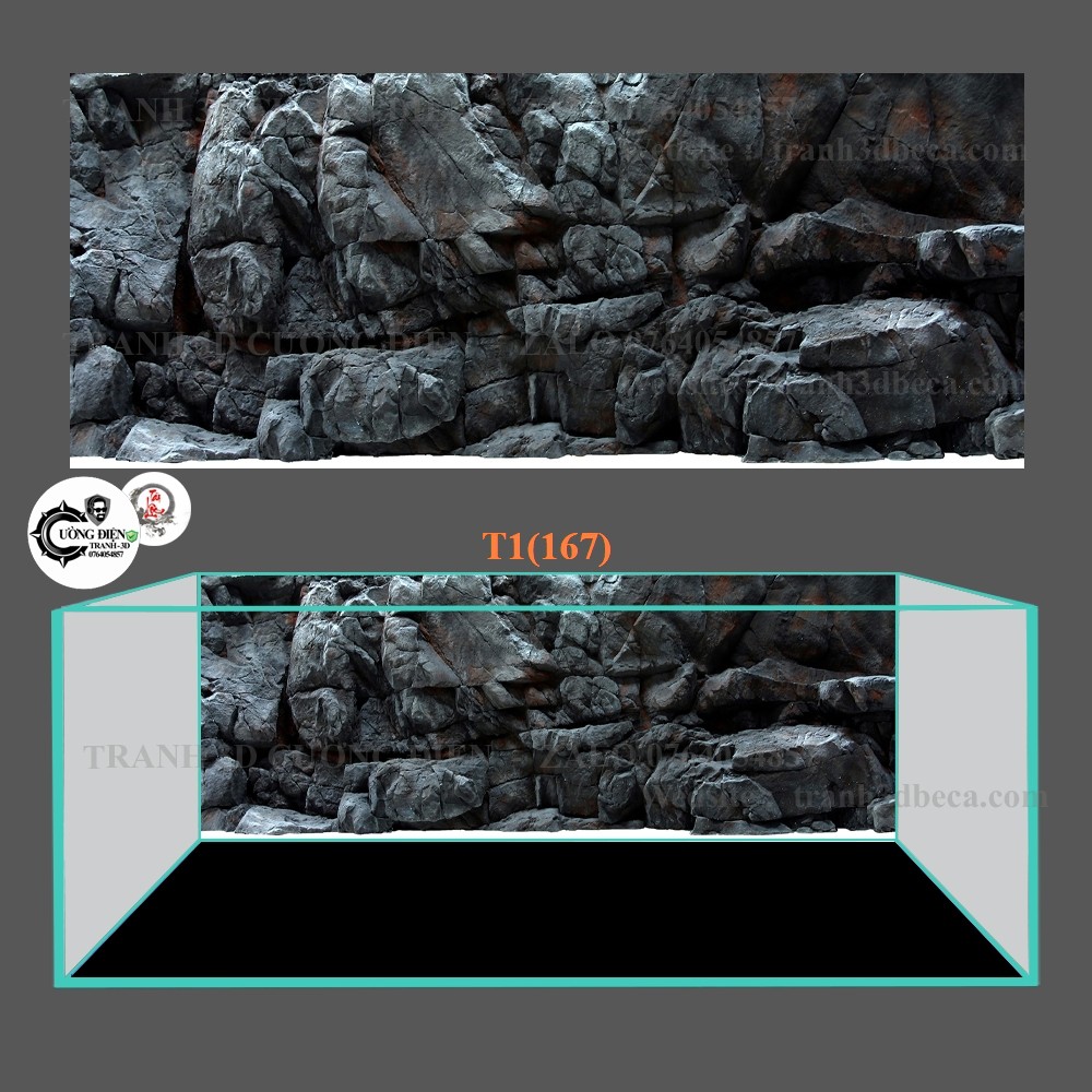 Decal 3D dán bể cá ,có keo sẵn nhiều kích thướt
