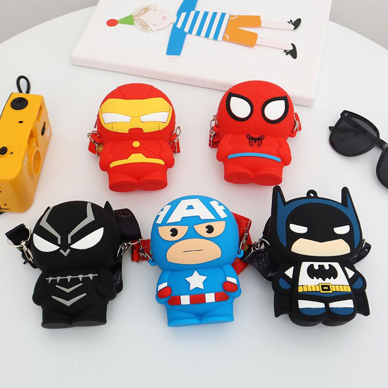 Túi Đeo Chéo Vai Bằng Silicone Hình Siêu Anh Hùng Cho Bé Trai Gái