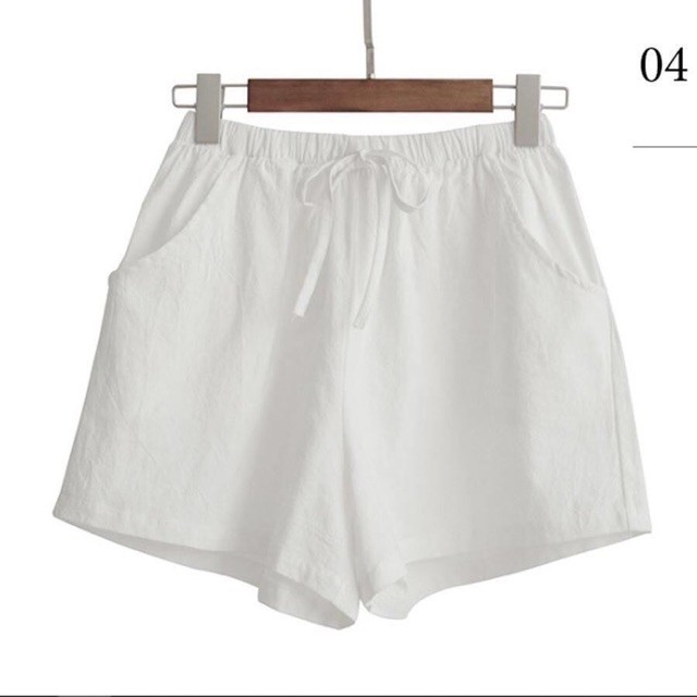 Quần đùi nữ short ngắn bigsize ống rộng dáng suông lưng chun - chất vải đũi mềm mát