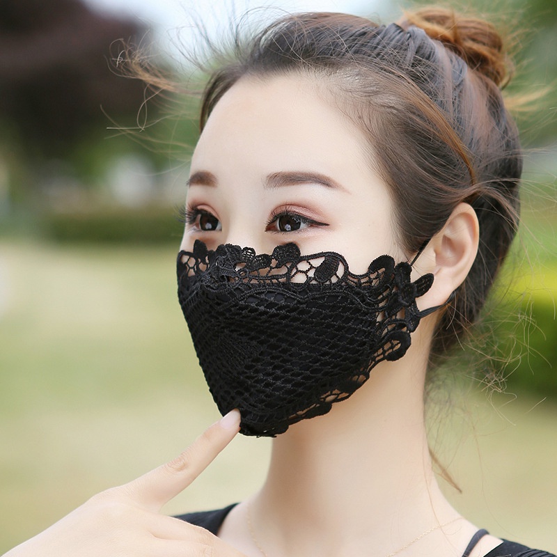 Khẩu Trang Ren Chống Tia Cực Tím Thoáng Khí Có Thể Giặt Tiện Dụng