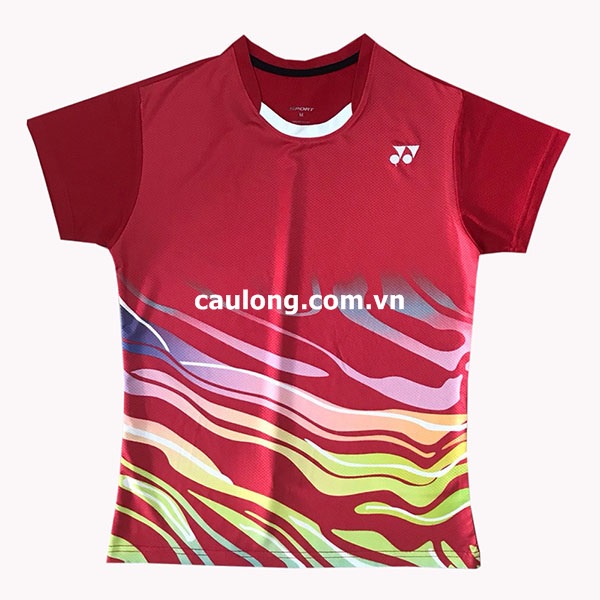 Áo Cầu Lông Nam Nữ Cổ Tròn Yonex 7767 Màu Đỏ