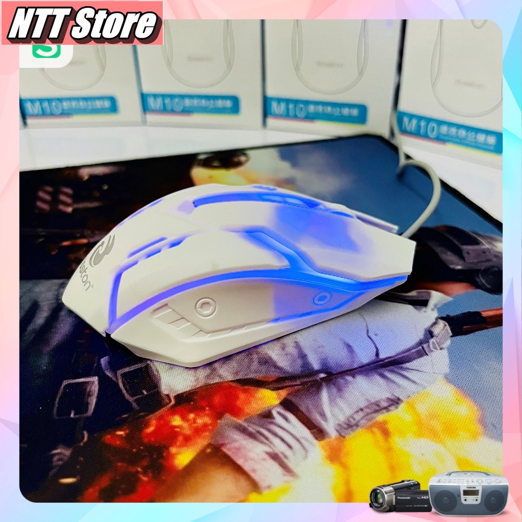 Chuột Gaming Siêu Bền Bosston M10 -Chuột Chơi Game Có Dây 1200 Dpi Kèm Đèn Led nền siêu chất