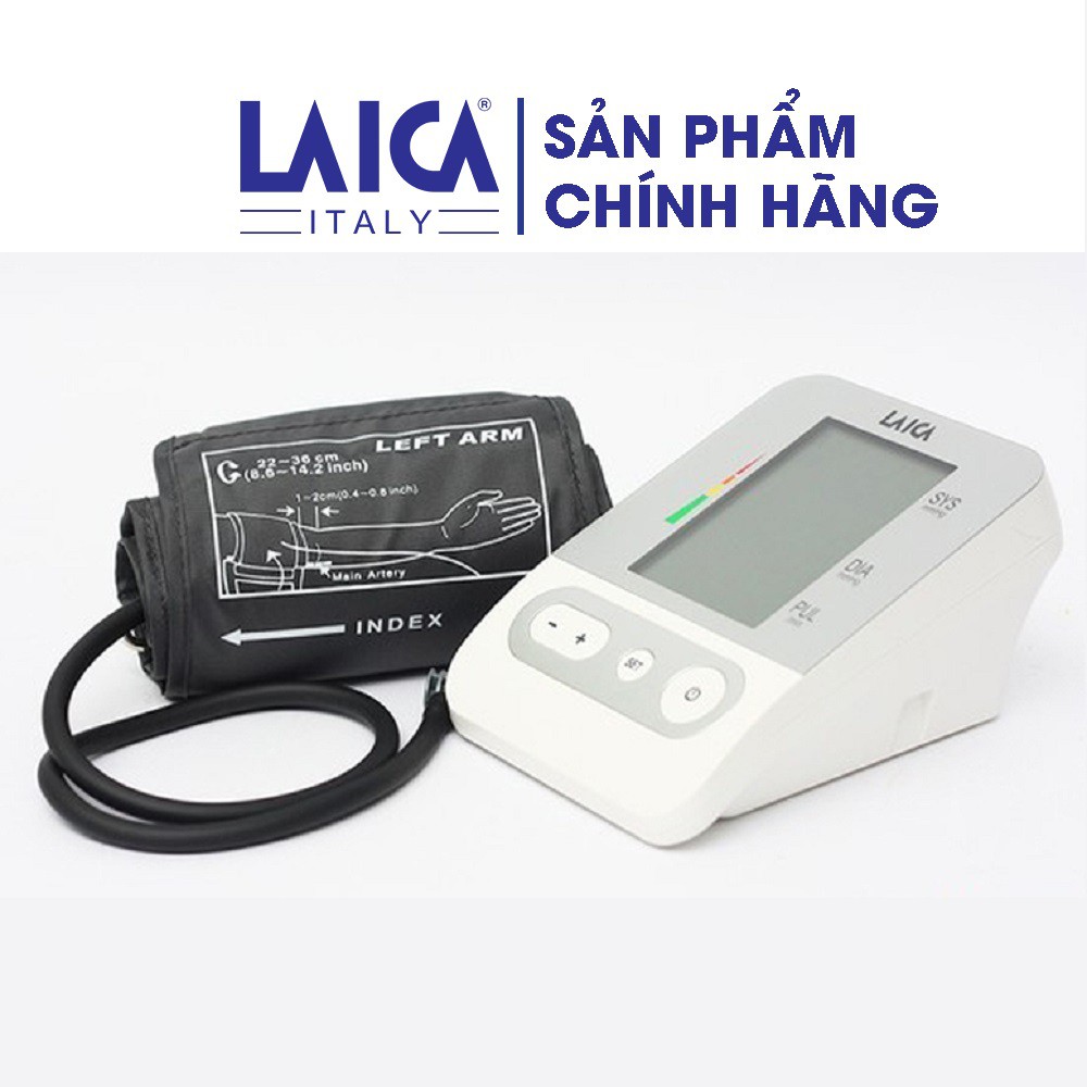 Máy đo huyết áp điện tử Laica BM2301, dụng cụ kiểm tra huyết áp bắp tay tự động hoàn toàn - Bộ nhớ 120 kết quả (Italy)