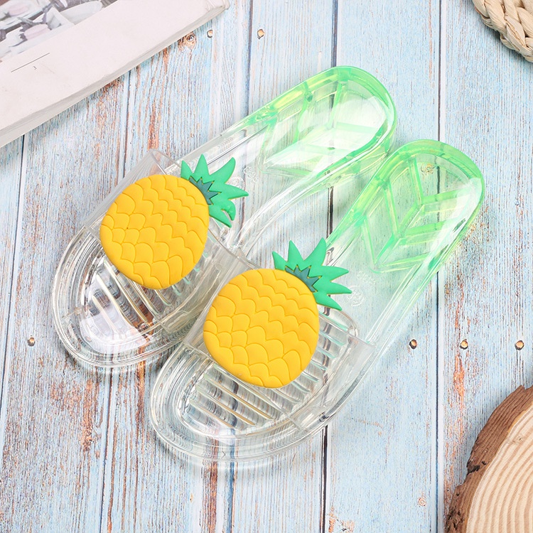 Dép đi trong nhà Trong Suốt Họa Tiết Dâu Tây Phong Cách Hàn Quốc Thời Trang Mùa Hè 2021