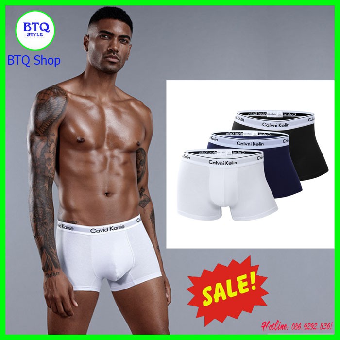 Combo quần sịp nam Kalvin cao cấp, quần sịp đùi nam coton co dãn thấm hút thỏa mái khi mặc