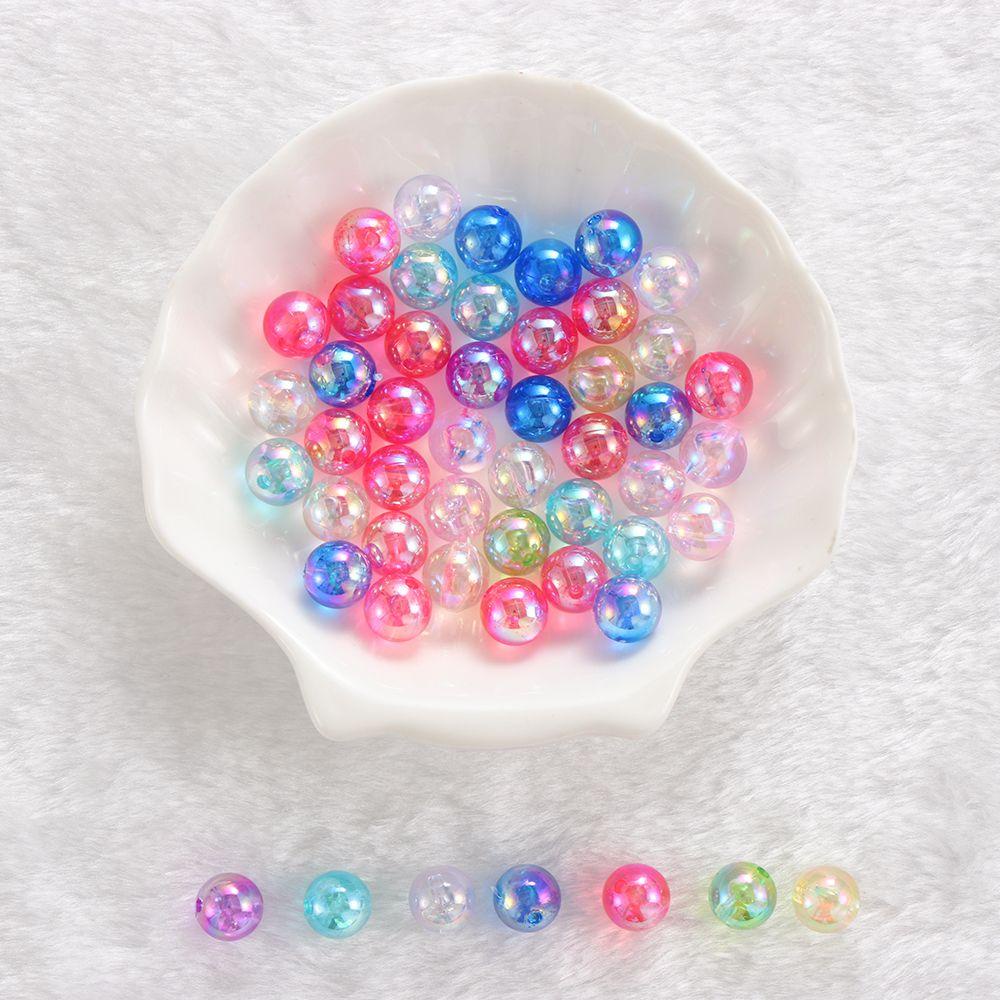 ⚝Hecceh⚝ Bộ 50 Hạt Nhựa Acrylic Có Lỗ Nhiều Màu Sắc Dùng Làm Trang Sức Thủ Công DIY