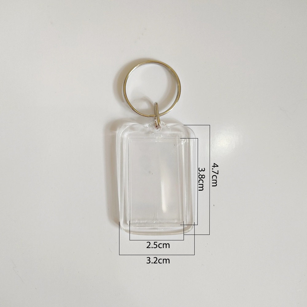 Combo 100 cái phôi móc khóa mica chữ nhật nhỏ xinh