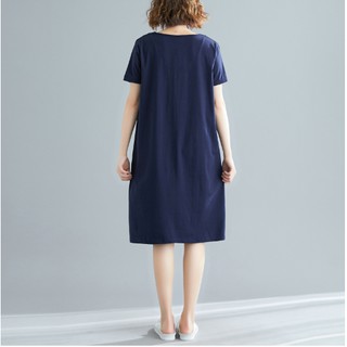 Váy đầm cotton cổ tim dáng suông