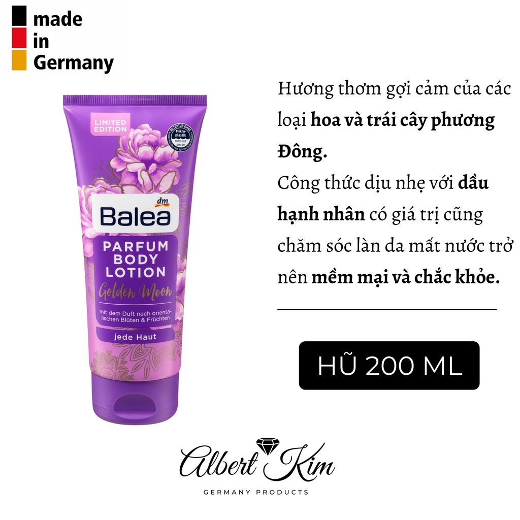 [ Hàng Đức ] Kem dưỡng thể,body lotion Balea nội địa Đức, trắng da, mùi thơm mát