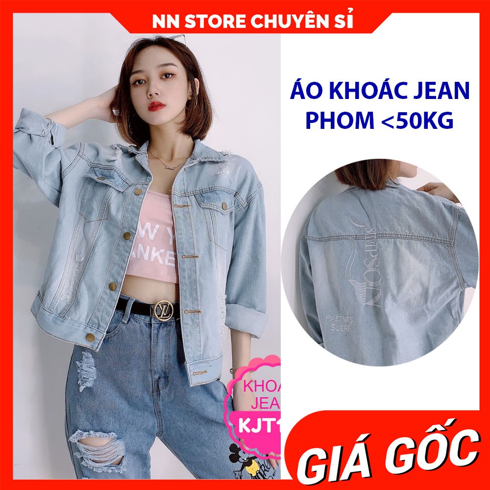 ÁO KHOÁC JEAN THÊU HỌA TIẾT CHẤT NGẦU KJT127 ⚡FREESHIP⚡100% ẢNH THẬT⚡ NN CHUYÊN SỈ - NN STORE
