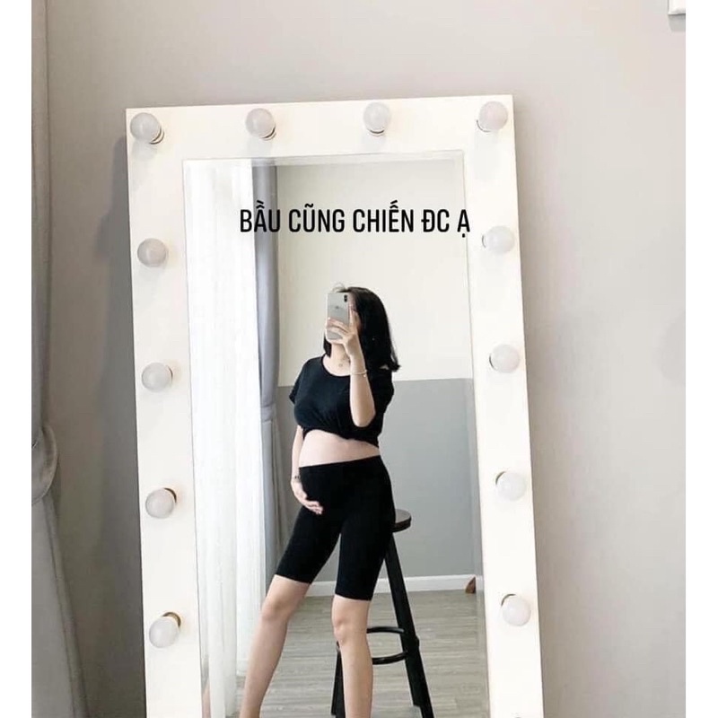 Quần Legging Đùi Cầu Vồng Cuộn Tím Thái, Short lửng ôm sát body Ulzzang, mã S19