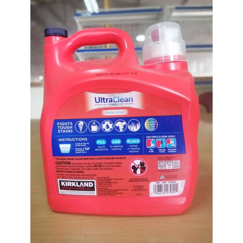 Nước giặt xả 2 in 1 KIRKLAND signature Ultra Clean nhập khẩu Mỹ 5.73L