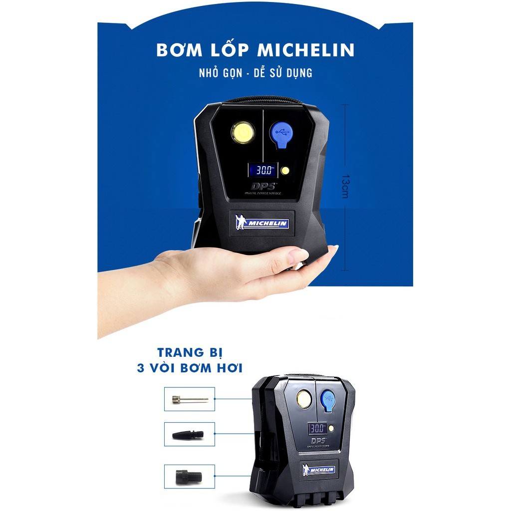 Bơm MICHELIN 12264 - Bơm 4399ml Cao Cấp, Bơm Lốp Ô Tô, Xe Hơi